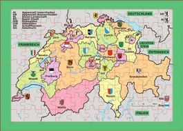Lern Puzzle Schweiz Karte mit Kantonswappen Kanton