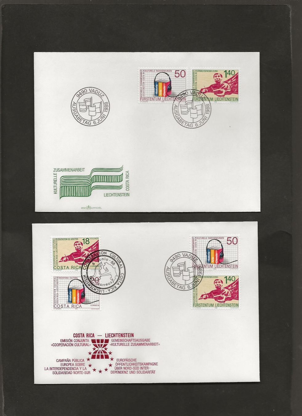 Tutti i francobolli: 16 FDC Liechtenstein 1987 bis 1989 – Usato da Au ZH venduto da xelagreb01 3