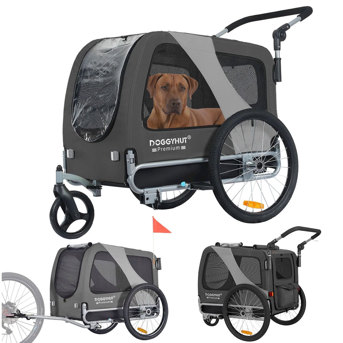 Remorques: DOGGYHUT Premium MEDIUM 2in1 Grau – Neuf avec emballage d'origine à Bottighofen par zaap 6