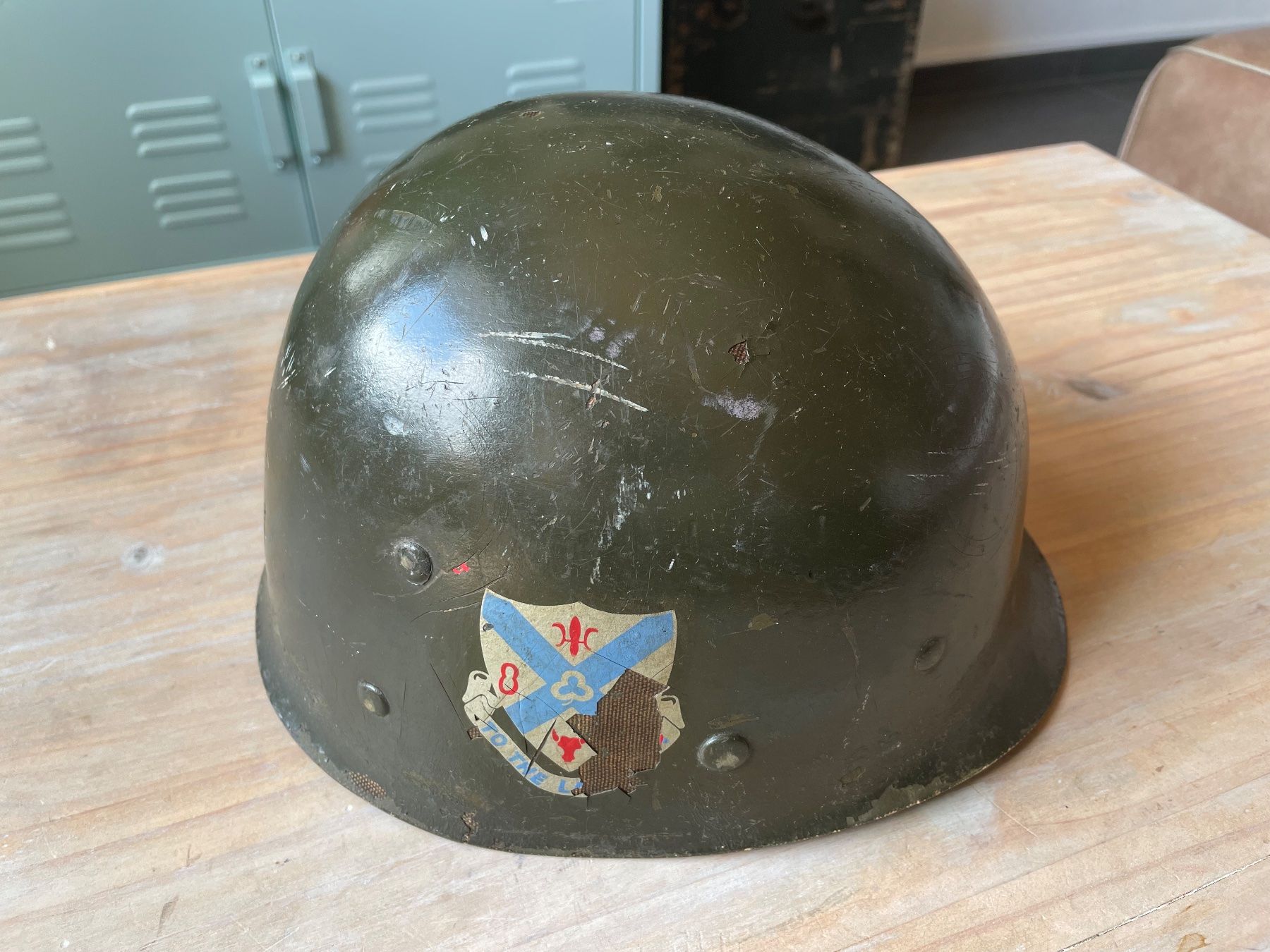 US Army Uniformi: Liner de casque USM1 WW2 US Army original – Usato da Oberbütschel venduto da Woodie2005 2