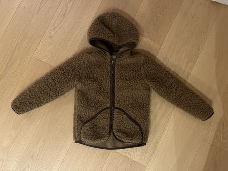 Alwero Kinder Jacke braun Wolle mit Kapuze Grösse L