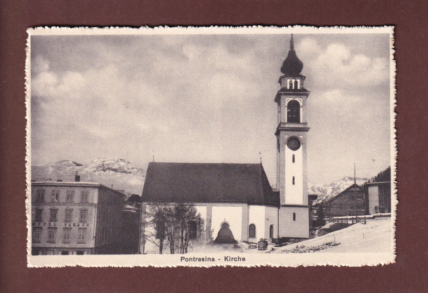 Cartoline postali: PONTRESINA - Kirche – Usato da Pully venduto da nicecards-shop
