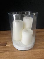 6x Glasvase mit Kerzen, Tischdeko, Hochzeitsdeko ✨