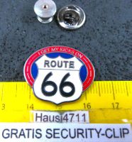 ROUTE 66 US AUTO/MOTO PIN ENAMEL MIT SECURITY-CLIP VINTAGE