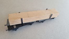 HO, AC, Liliput, wagon double de transport de bois