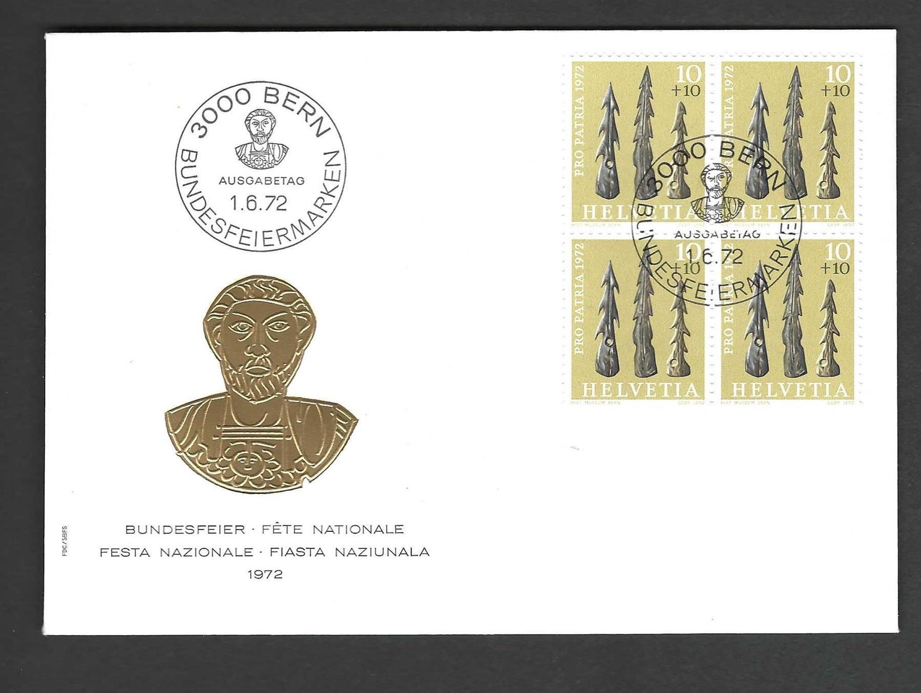 Tutti i francobolli: CH FDC Pro Patria  Viereblock 1972 – Nuovo e nell'imballaggio originale da Koblenz venduto da Markenhimmel