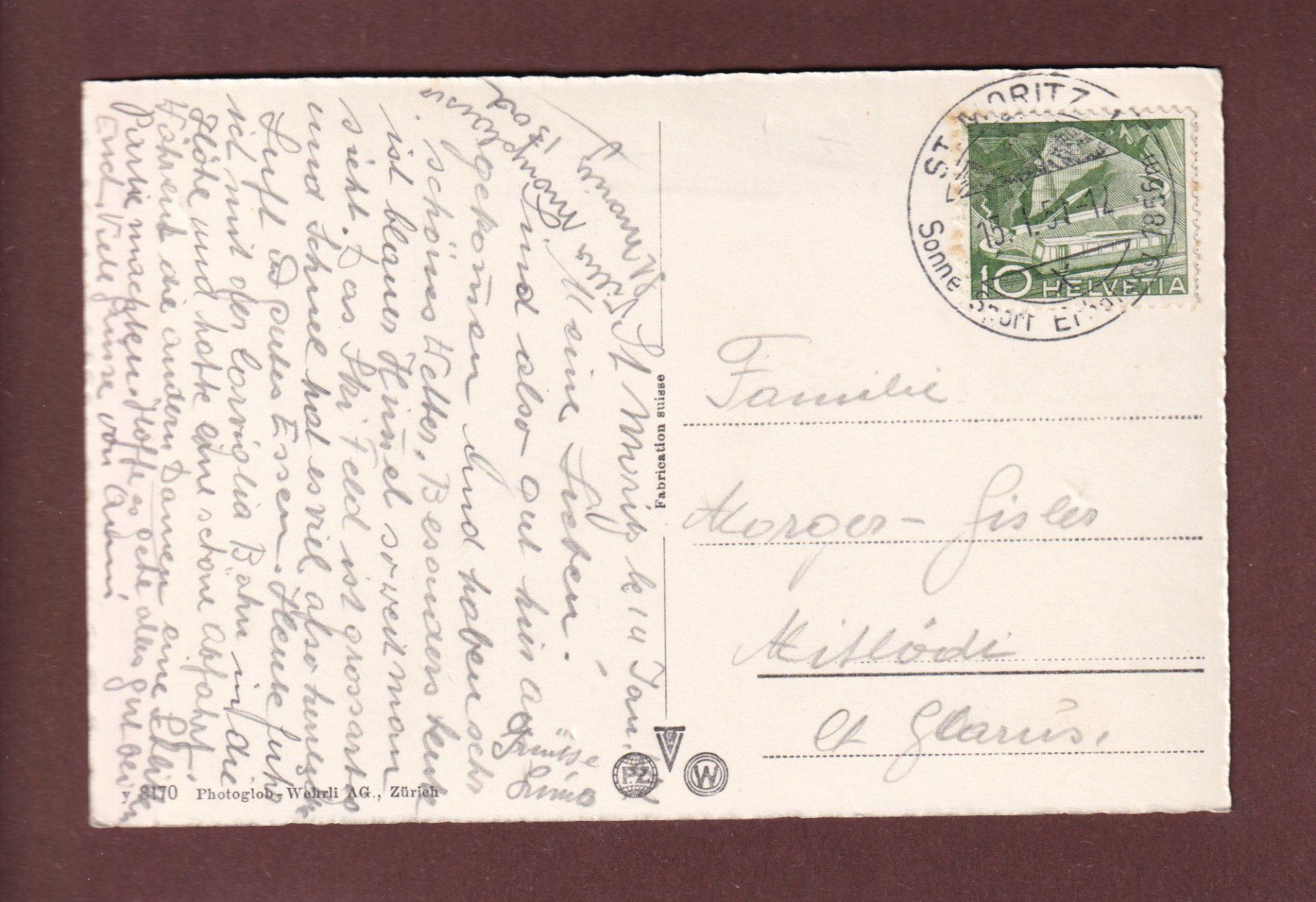 Cartes postales: ST. MORITZ-DORF und BAD - 1951 – D'occasion à Pully par nicecards-shop 1