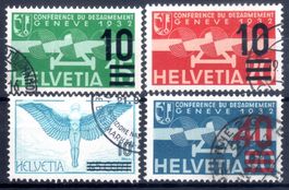 4 FLUGPOSTMARKEN GESTEMPELT AUFRAUCHAUSGABEN 1935/38 - EM467