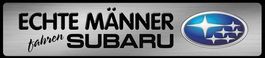 Blechschild-ECHTE MÄNNER FAHREN SUBARU - 46 x 10 CM