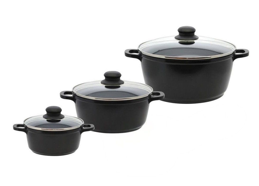Elo Casseroles: ELO Topfset Black Cast 3-teilig mit Glasdeckel – Neuf avec emballage d'origine à Kägiswil par nick333