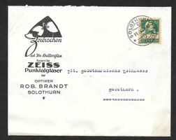 Solothurn illustrierter Brief Optiker Brandt 11.4.1929