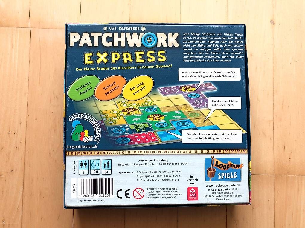 Giochi: PATCHWORK EXPRESS – Usato da Wallisellen venduto da Fax 1