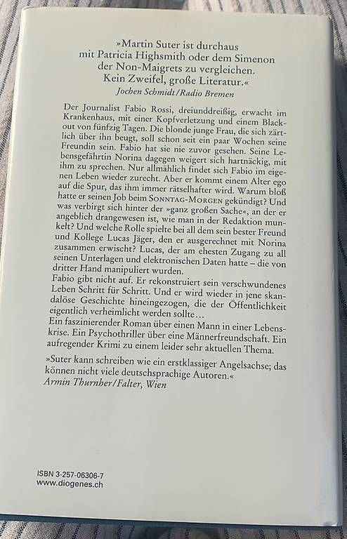 Libri: Martin Suter, ein perfekter Freund – Usato da Wabern venduto da walsn1 1