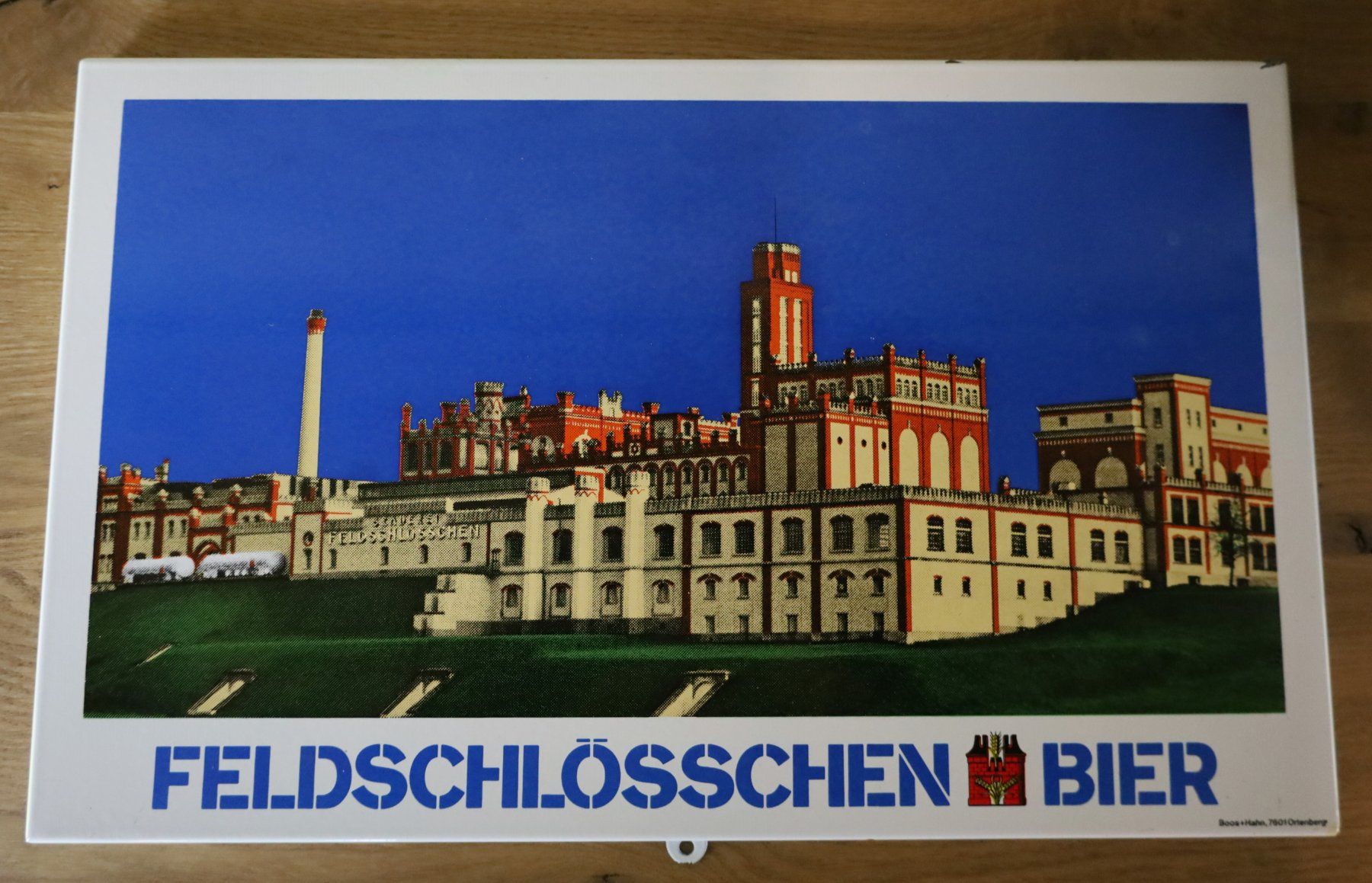 Feldschlösschen Insegne: Emailschild "Feldschlösschen Bier, Rheinfelden" – Usato da Birrwil venduto da brandschatz_birrwil 2