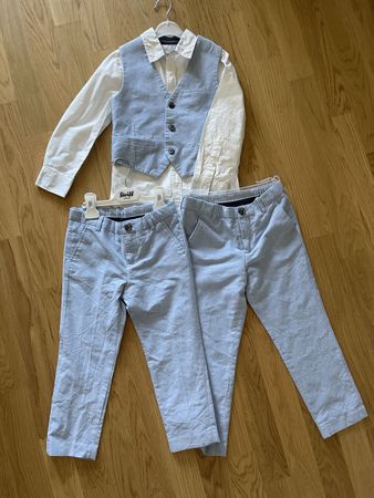 Festliches Outfit Gr. 116 Hemd, Weste, 2xHose 