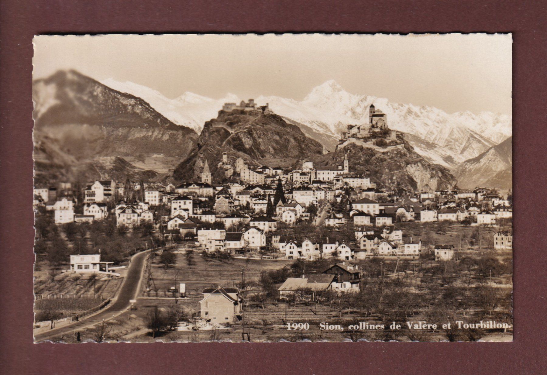 Cartoline postali: SION - Valère et Tourbillon - 1937 – Usato da Pully venduto da nicecards