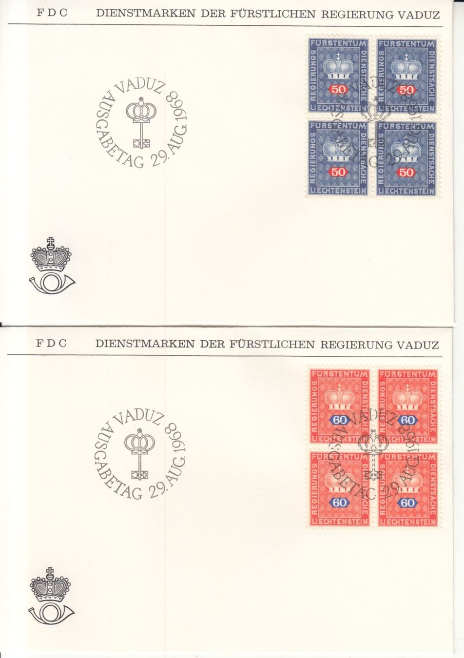 Tutti i francobolli: LBK 45 - 56 im 4er-Block FDC – Usato da Bürglen TG venduto da StampGraf 3