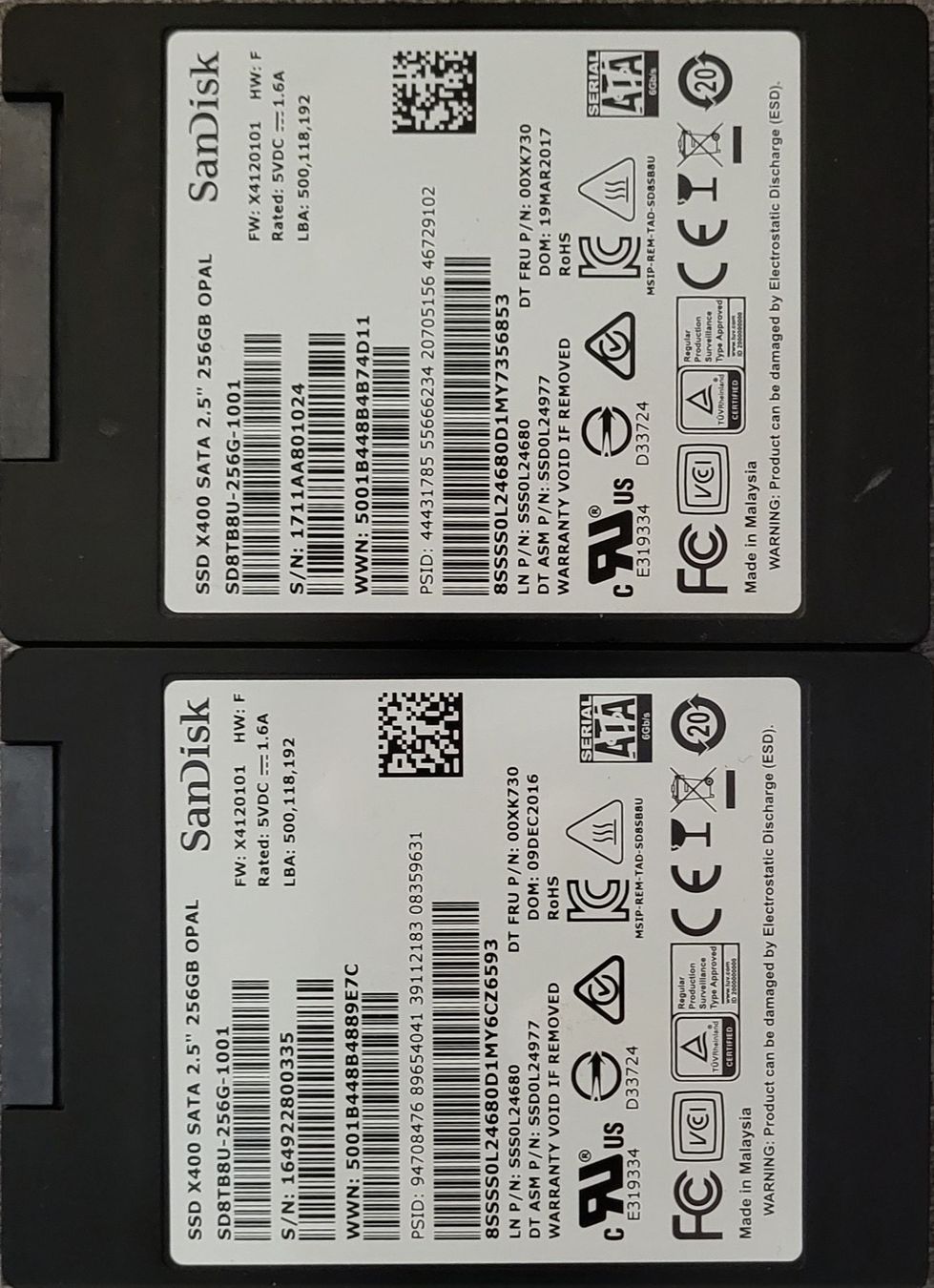 Sandisk Dischi rigidi: 2×SanDisk SSD X400 2.5" 256GB SATA – Usato da Zürich venduto da Gulbi1919