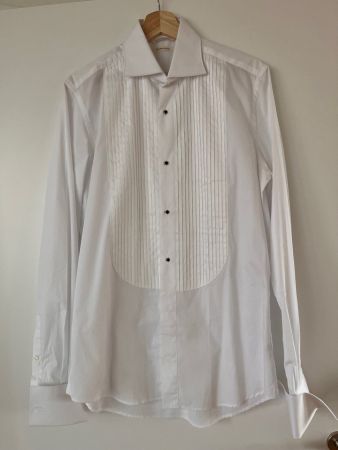 Weißes Slim Fit Smokinghemd