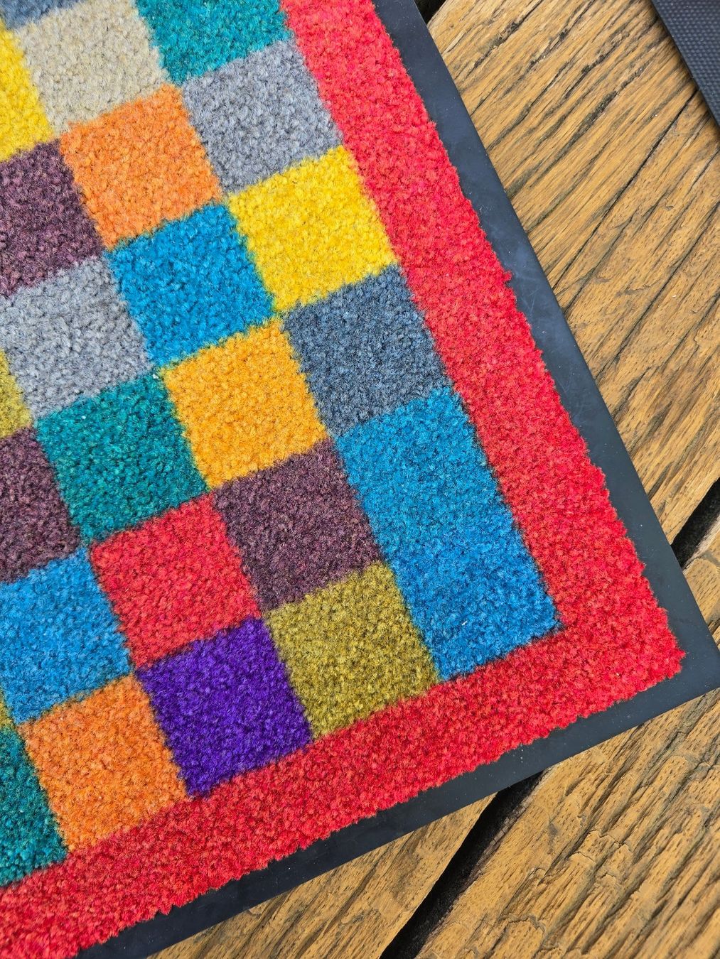 Teppiche: Fussmatte bunte Karos 74 x 45 cm – Gebraucht aus Romanshorn von Rachacha 1