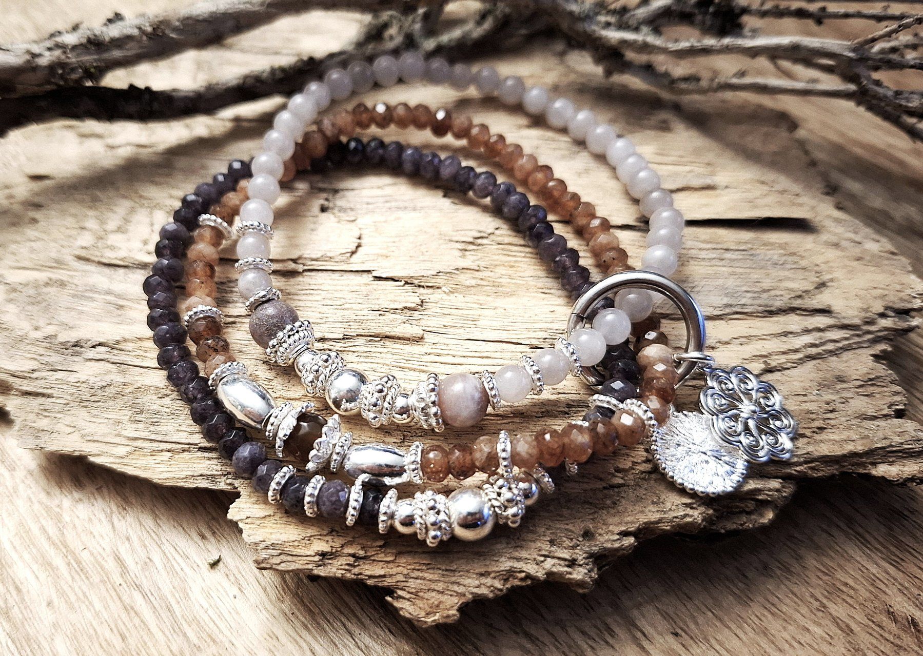 Bracciali & Braccialetti: ELENA - Jadearmband - Sterling Silber - braun – Nuovo e nell'imballaggio originale da Mühlethal venduto da nicita-modeschmuck