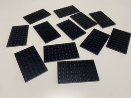 LEGO - 12 - SCHWARZE - PLÄTTLI - 10 X 6 - NOPPEN