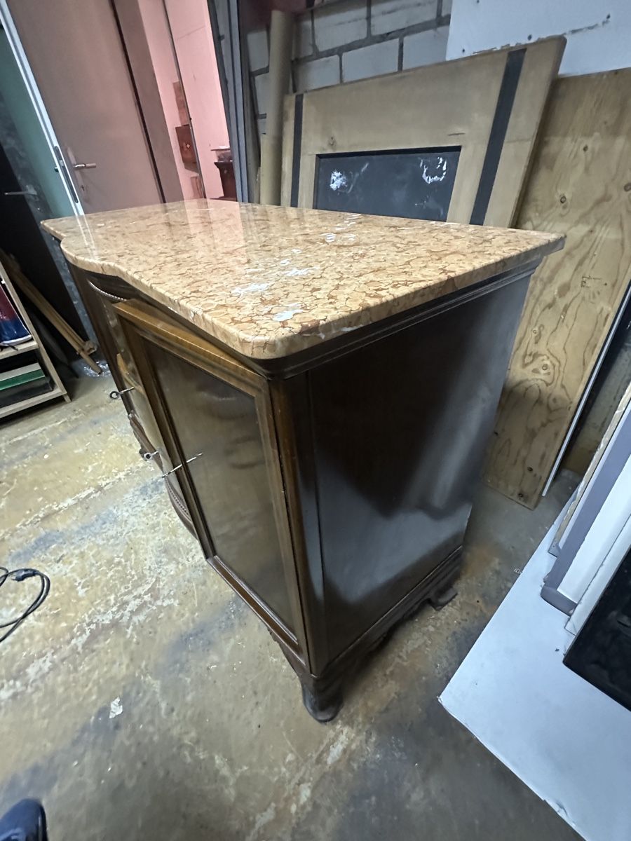 Commodes: Kommode mit Marmorplatte dunkel Holz mit Schubladen – D'occasion à Zürich par mywave 6