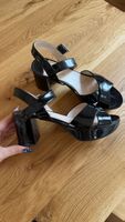 Prada Black Patent Leather Criss Cross Heel