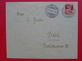 1916, J6 auf selten sauberem Beleg von DAMVANT (JU-Bernois)