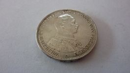 Silbermünze aus Preussen : 3 Mark König Wilhelm II 1914