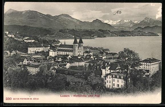Ansichtskarten: AK Luzern, Hofkirche und Rigi – Gebraucht aus Berlin von bartko-reher