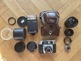 Objectifs et appareil photo vintage, lot complet!
