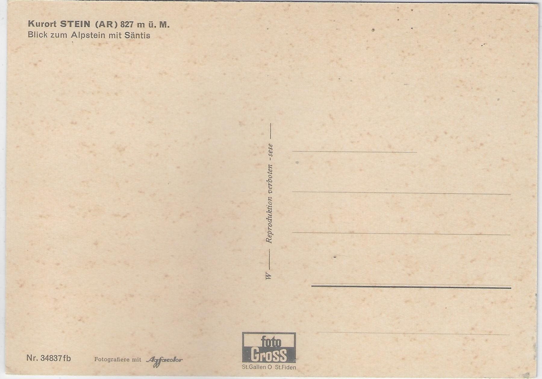 Cartoline postali: Kurort Stein AR - Generalansicht – Usato da Ettingen venduto da Kartenplanet 1
