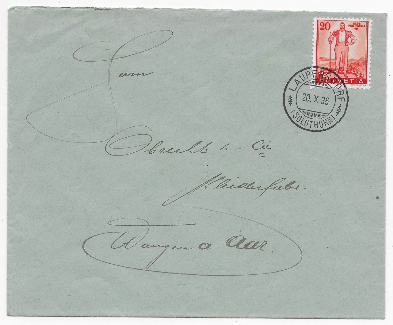 Tutti i francobolli: Brief mit Stempel LAUPERSDORF 20.X.35 – Usato da Hefenhofen venduto da Richsalz