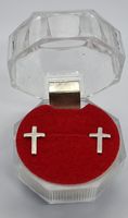Echt Silber 925 Ohrstecker, Kreuz, neu