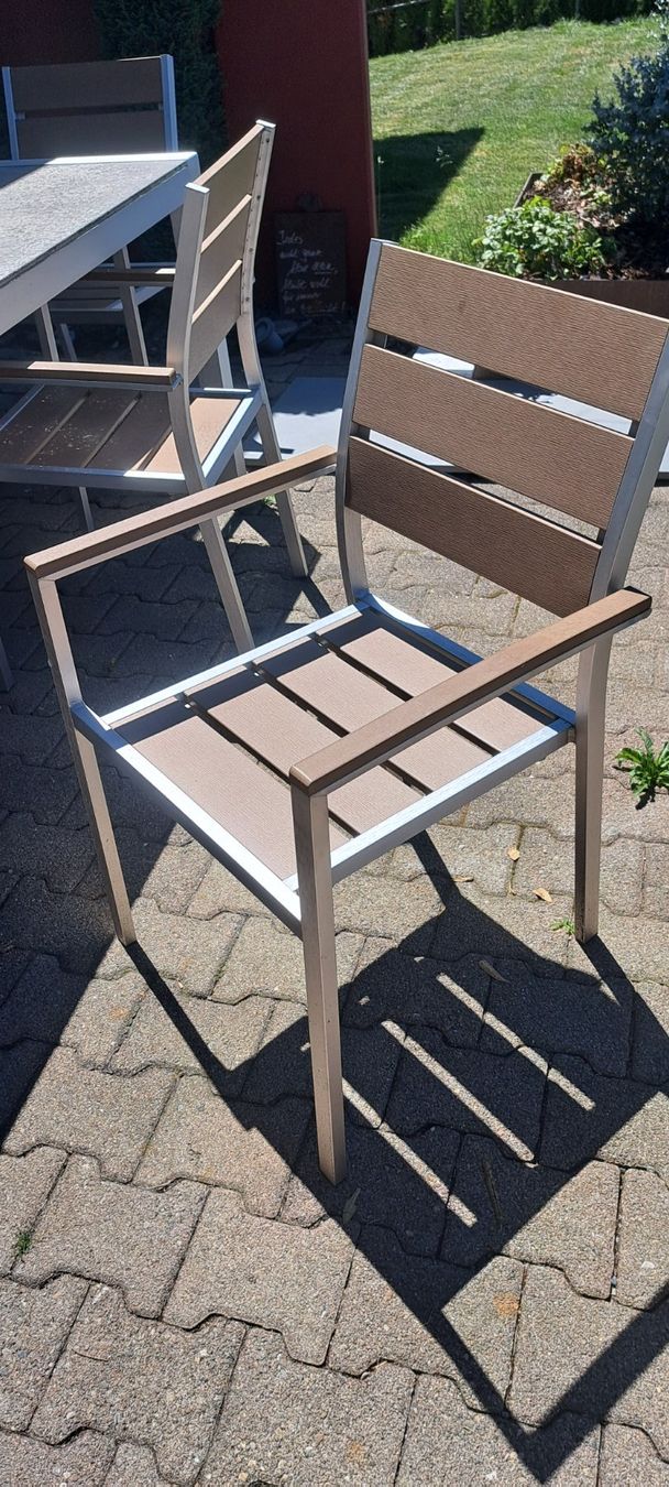Tavoli: Gartenmöbel Set Tisch mit 6 Stühle Chromstahl – Usato da Siegershausen venduto da Siegershausen1956 2