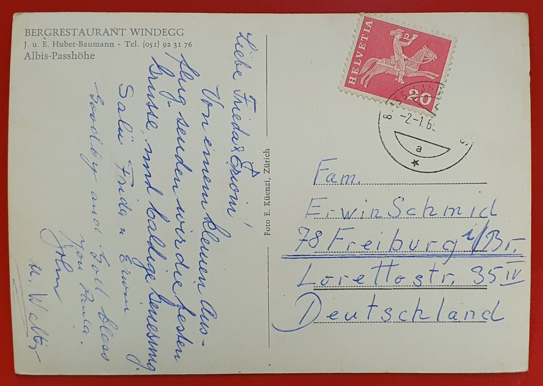 Cartoline postali: Albis - Restaurant Windegg – Usato da Kreuzlingen venduto da Rschweiz1 1