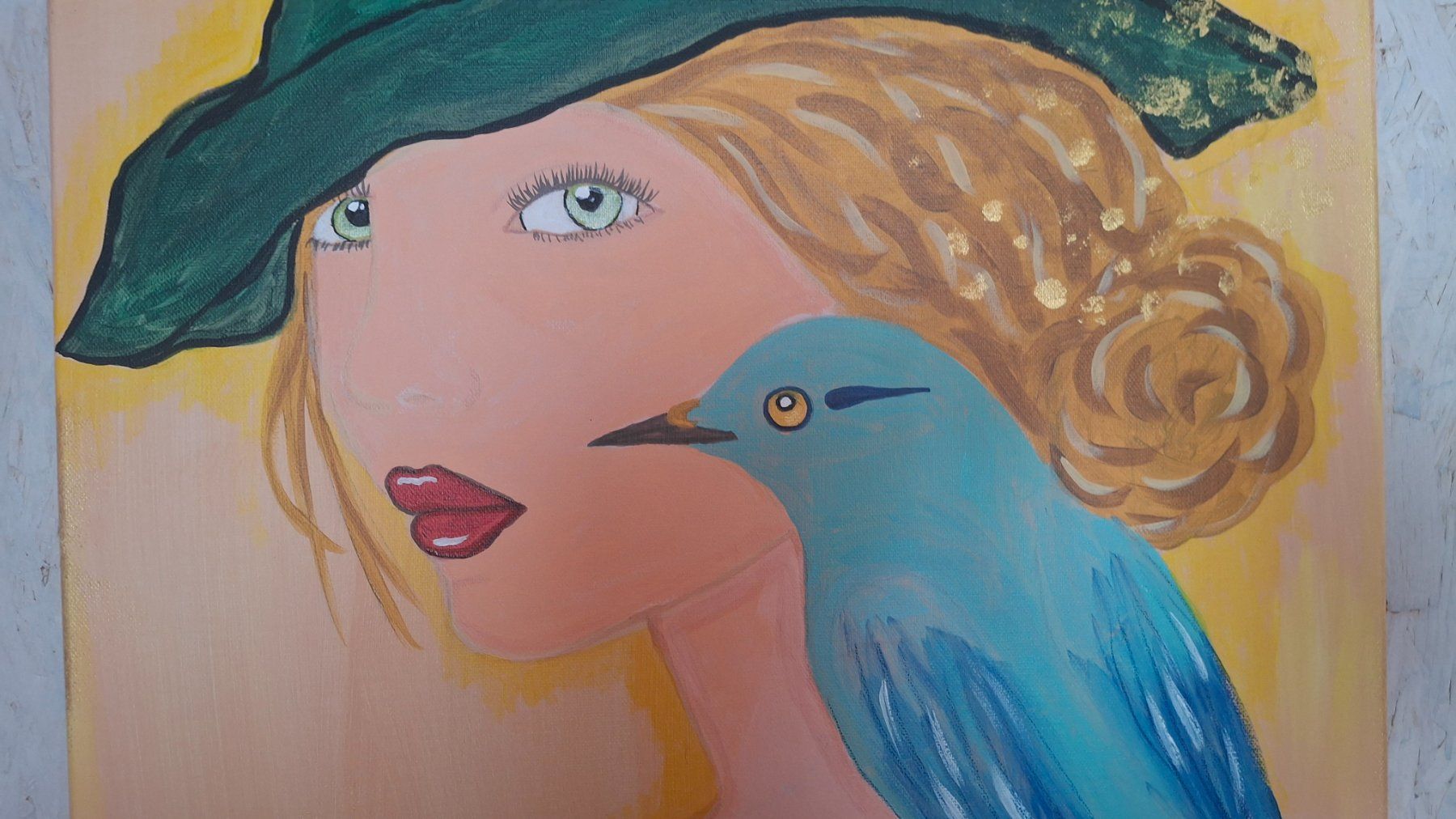Tableaux: Frau mit Vogel 50x70cm – Neuf (Voir description) à Burg AG par reichardo 3