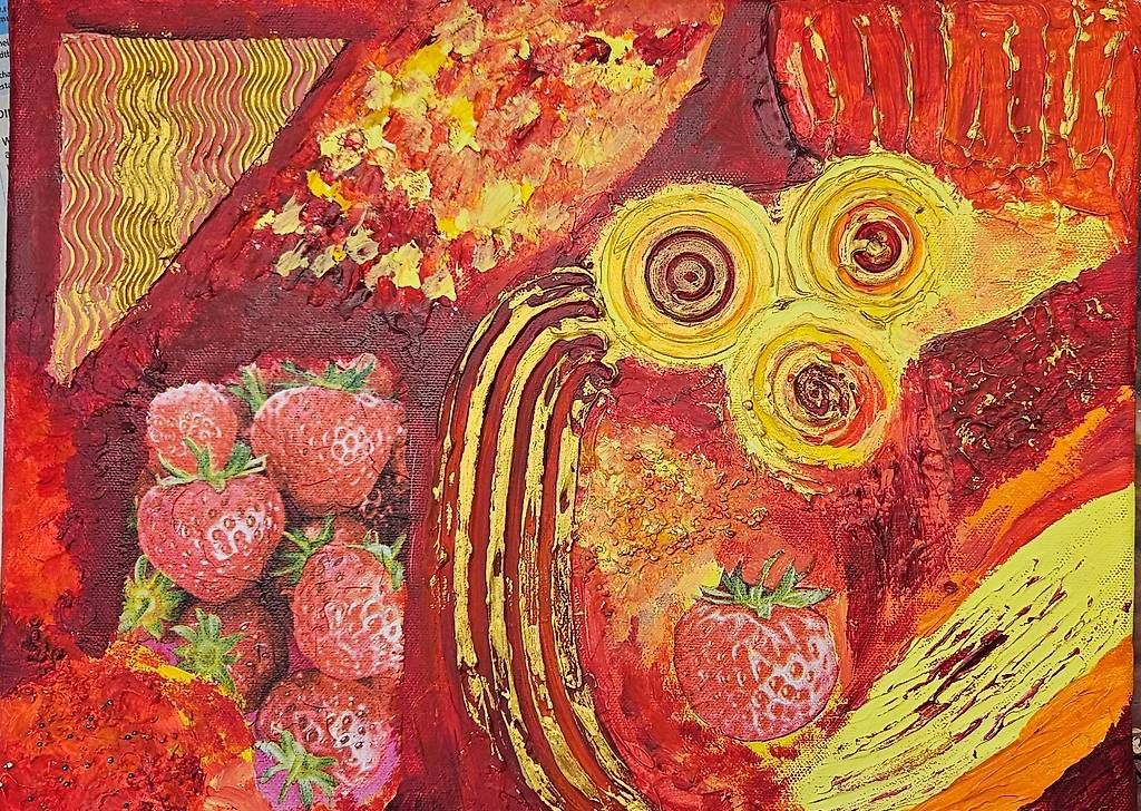 Dipinti: Acryl Erdbeere 30x40cm – Usato da Aesch BL venduto da Ipnf