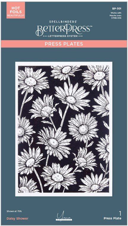 Sciablone: Spellbinders BetterPress-Hot Foil Plate  ** Daisy Shower ** – Nuovo e nell'imballaggio originale da Rubigen venduto da rofi100 2