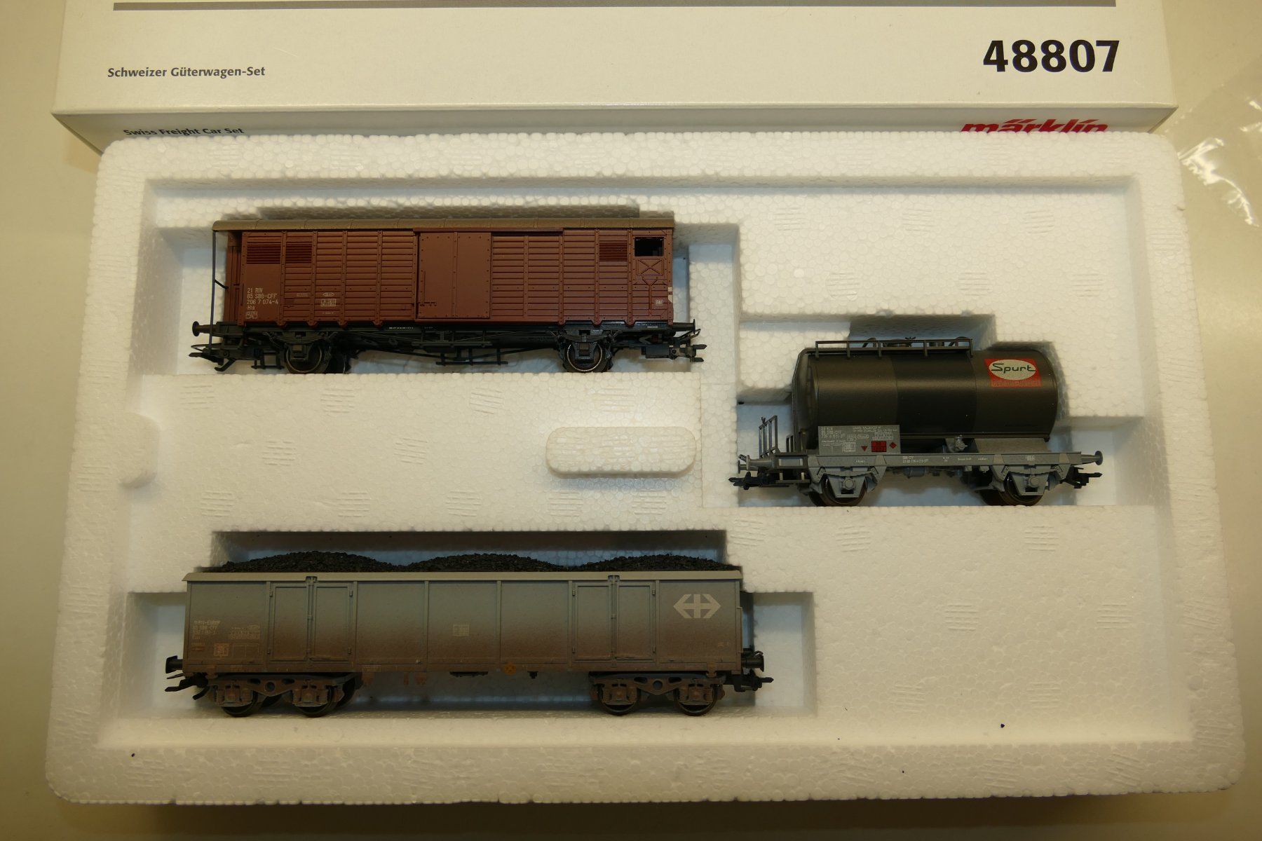 Märklin Modellini di ferrovie: Märklin H0: Schweizer Güterwagen-Set – Nuovo (secondo la descrizione) da Niederhasli venduto da rail-duerst 1