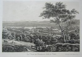 Zürich sehr grosse Aquatinta von Burri um 1830 sehr selten