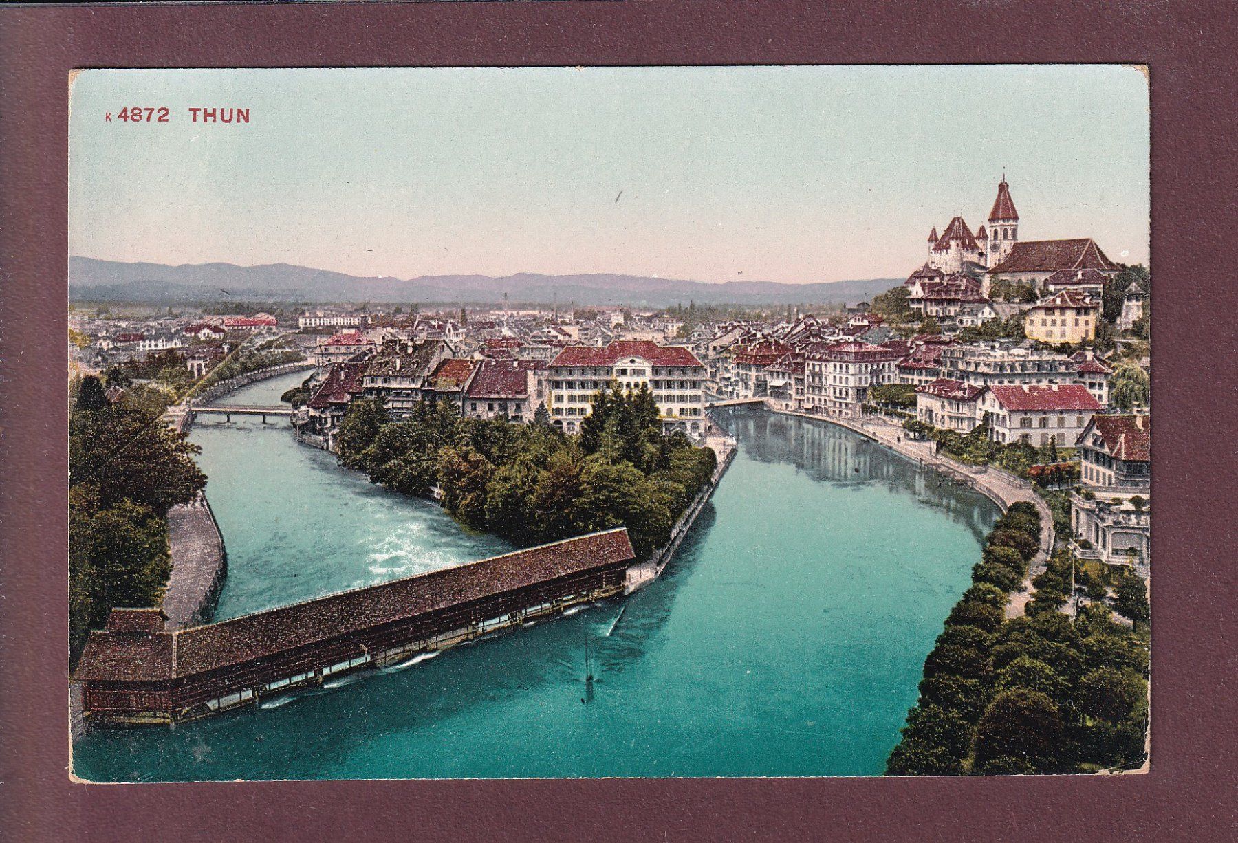 Cartoline postali: THUN vom St. Jakobshübli - 1907 – Usato da Pully venduto da nicecards