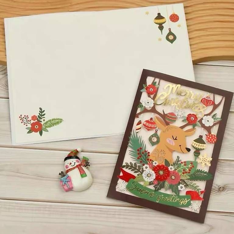 Cartoline: Filigrane Weihnachtskarte mit farbigem Umschlag – Nuovo e nell'imballaggio originale da Zürich venduto da Grussatelier