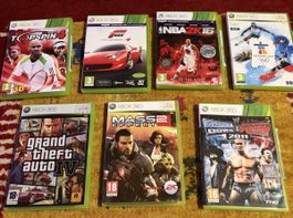 Lot de 7 jeux Xbox 360 – dont GTA - Top Spin & WWE 🎮