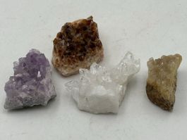 Kristall Set: Amethyst Citrin Bergkristall Quarz - Edelstein