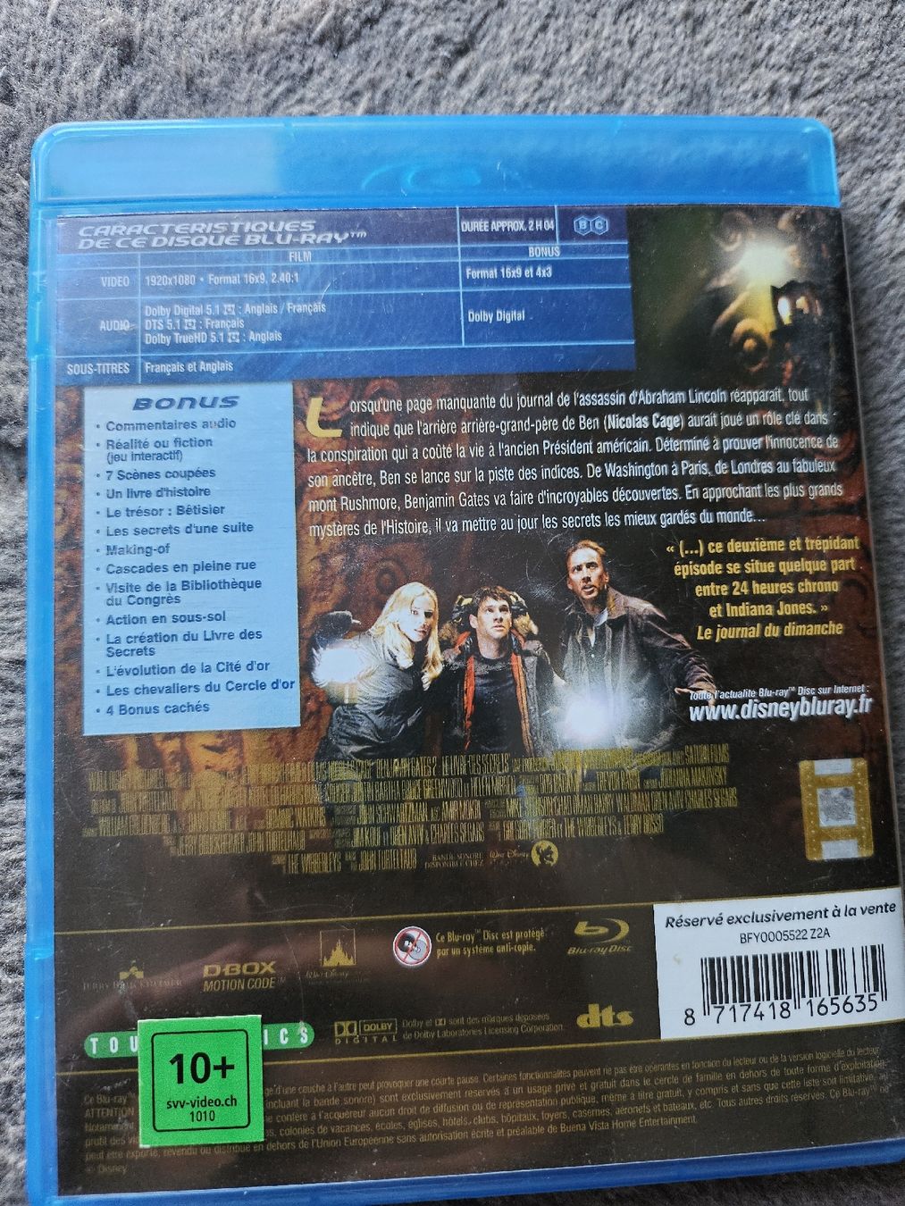 Tutti i DVDs: Benjamin Gates 2 - Le livre des secrets - Blu-ray HD! – Usato da La Joux FR venduto da car_ck96 2
