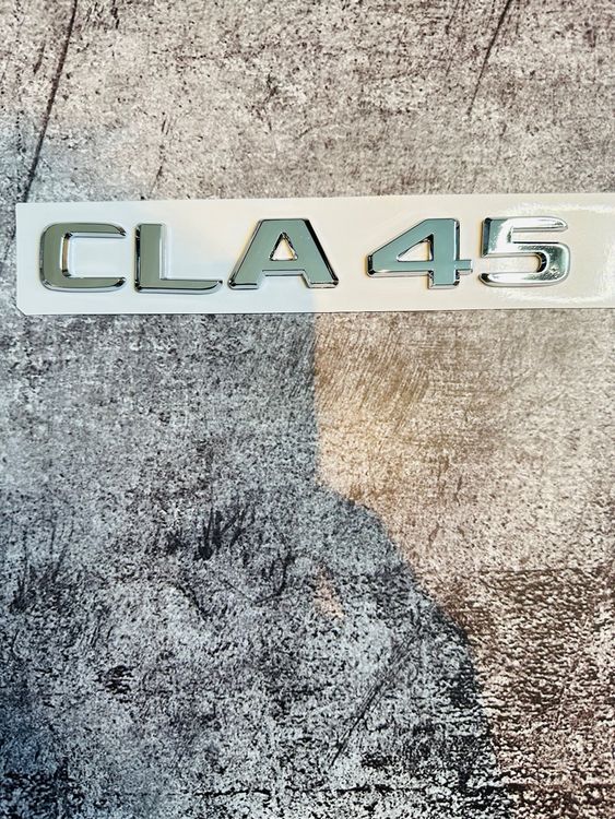 Mercedes AMG CLA45 Emblem Schriftzug Logo aus ABS NEU Chrom (Neu und ...