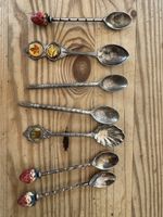 Lot de 7 cuillères vintage de collection, motifs variés