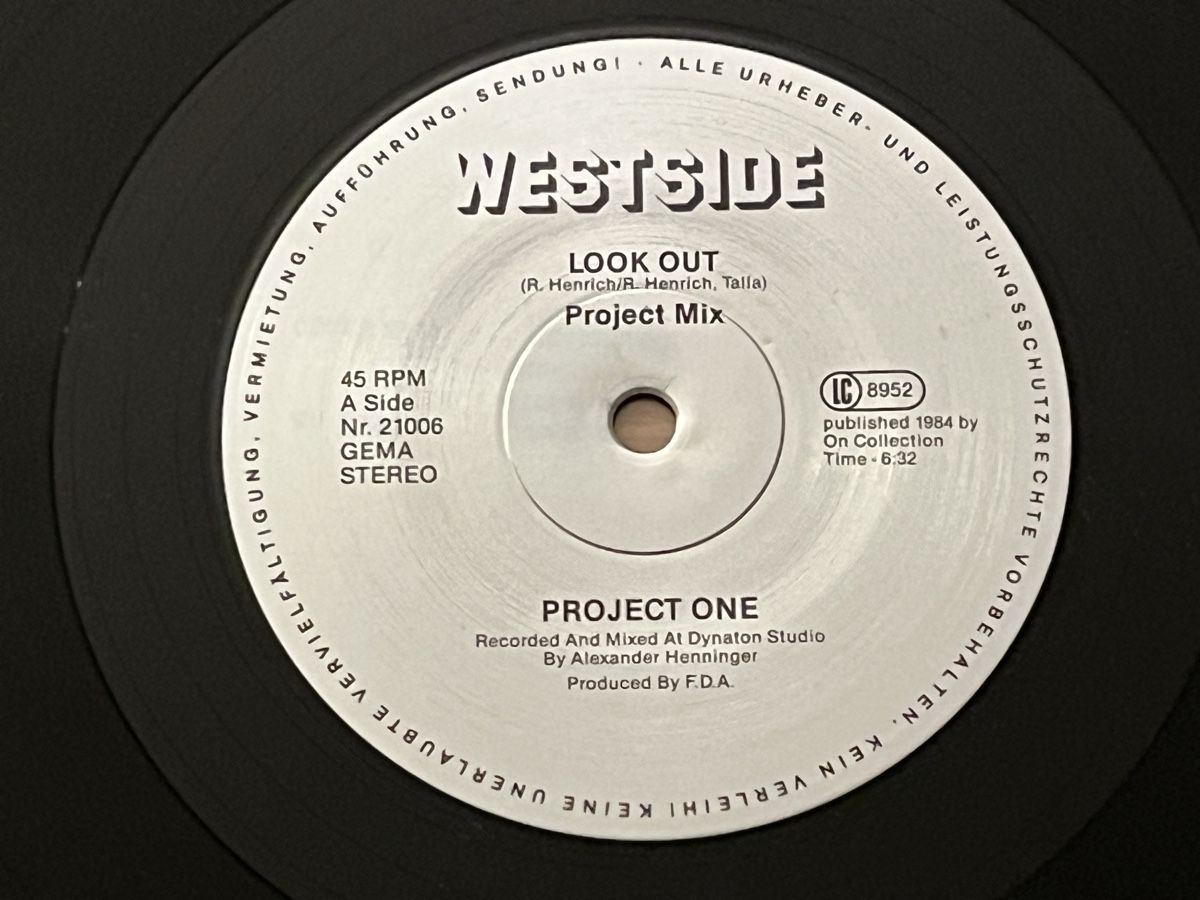 Dischi in vinile: Project One Look out 12“ Maxi – Usato da Basel venduto da Vinyloase 3